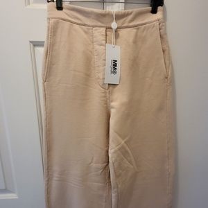 MM6 Maison Martin Margiela biege wide lounge pants